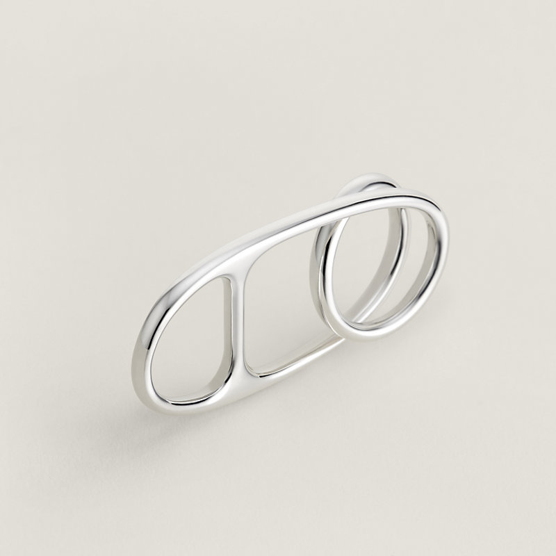 Bague triple Chaîne d'ancre Punk | Hermès France